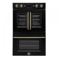 Forno Asti 30-Inch Double Electric Wall Oven in Black, 7.36 cu. ft. - FBOEL1340-30BLK 