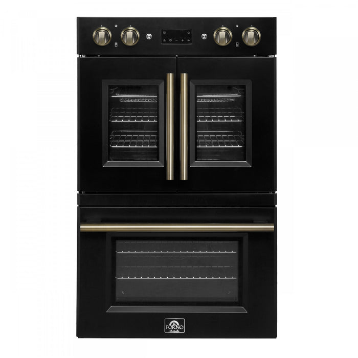 Forno Asti 30-Inch Double Electric Wall Oven in Black, 7.36 cu. ft. - FBOEL1340-30BLK