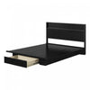 Primo Full Platform Bed And Headboard Set - Black Oak 