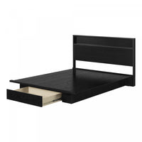 Primo Full Platform Bed And Headboard Set - Black Oak 