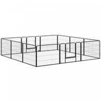 Pawhut Heavy Duty Dog Playpen, 12 Panels Pet Playpen Dog Fence, Portable Puppy Exercise Pen, With 2