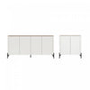 Abbey Modern 2-Piece Buffet and Accent Cabinet in Maple and Off White