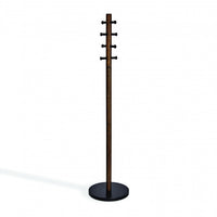 Umbra Modern Wood Pillar Coat Rack - Black and Walnut