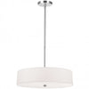 Dainolite Everly 4 Light Pendant Polish Chrome Finish White Shade Lamp