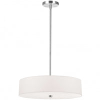 Dainolite Everly 4 Light Pendant Polish Chrome Finish White Shade Lamp