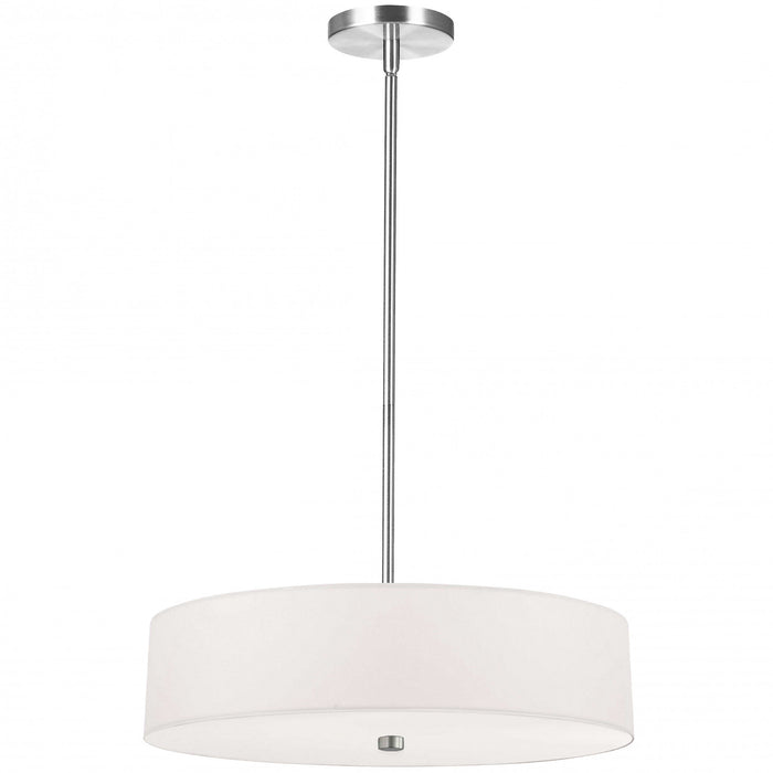 Dainolite Everly 4 Light Pendant Polish Chrome Finish White Shade Lamp
