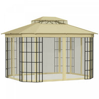 Outsunny 12' X 10' Steel Frame Patio Gazebo Outdoor Canopy Shelter With Double Vented Roof, Mosquito