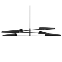 Dainolite Cassie 6 Light 3tier Chandelier Matte Black Lamp