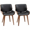 HOMCOM Dining Chairs Set of 2, PU Leather Kitchen Chairs, Black