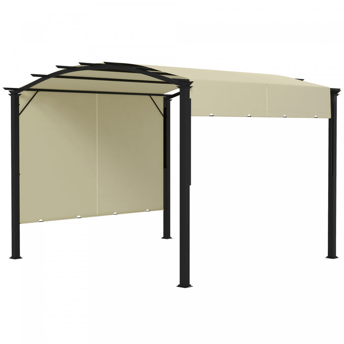 Outsunny 11' X 11' Retractable Pergola Canopy For Patio, Backyard, Beige