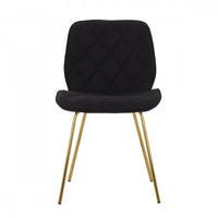 Brynlee Black Tufted Accent Chair with Gold Legs (Set of 2)