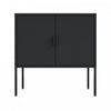 Ava Modern 24\" Metal Accent Cabinet in Black