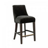 Beever Modern Chenille Wood Counter Stool in Black
