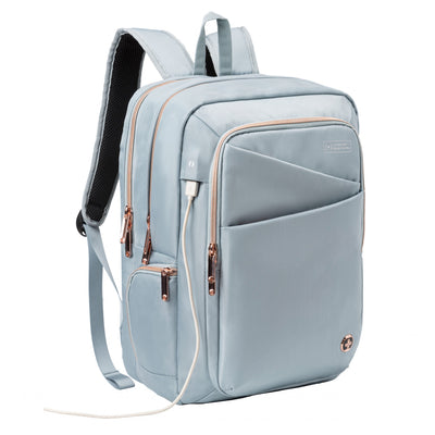 Swissdigital Design SSD Finder Smart Backpack - KATY ROSE Model Rucksack with Integrated Charging Port - Teal Blue