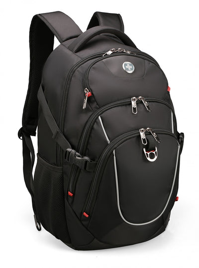 Swissdigital Kappel School Backpack – 17" Laptop Bag, SDD Finder, Add-A-Bag System, Reflective Trim, Multi-Pockets, Ergonomic