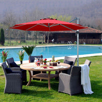Costway 11' Patio Cantilever Offset Umbrella 360 degrees Rotation Aluminum Tilt Red