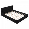 Emma Modern Upholstered Platform Bed with Comfortable Solid Wood,Queen Size,Black Queen Bed