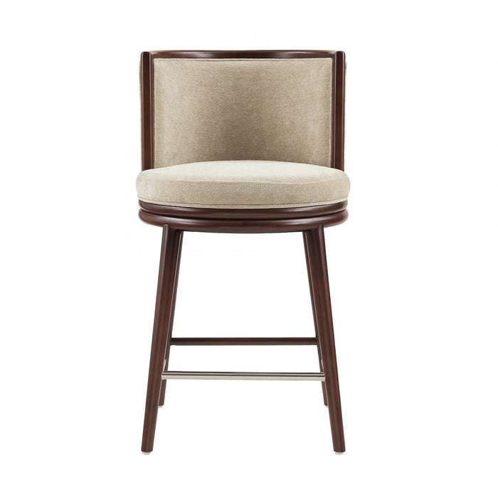 Evalyn Modern Wood Upholstered Counter Stool in Natural