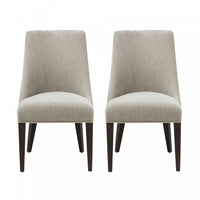 Beever Modern Wood Chenille Dining Chair in Taupe - Set of 2