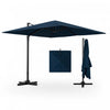 Costway Patio 9.5FT Square Cantilever Offset Hanging Umbrella 2-Tier 360° Outdoor Navy