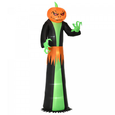 Homcom 9ft Pumpkin Head Ghost Inflatable Halloween Decoration|Homcom Citrouille D'halloween Gonflable
