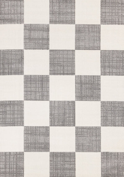 Covington Grey White Checkered Pattern Rug, 7'10" x 10'6" Indoor Area Rug | Tapis Covington a Carreaux Gris et Blanc, 7'10" x 10'6"