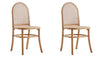 Manhattan Comfort Set Of 2 Paragon Dining Chairs - Natural & Cane