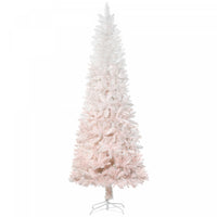 Homcom 6 Foot Artificial Christmas Tree With Metal Base Pink And White