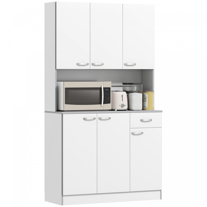 HOMCOM Modern Freestanding Kitchen Buffet with Hutch Pantry Hutch