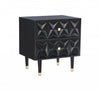 Geo 2-Drawer Textured Nightstand - Black