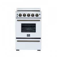 Forno Loiano 24 Inch Freestanding Electric Range in White, 2.3 cu.ft. with Storage Drawer - FFSEL6099-24WHT