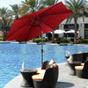 Costway 9FT Patio Umbrella Sun Shade Market Steel Tilt W/ Crank Yard Garden Burgundy