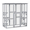 Pawhut Large Outdoor Catio Enclosure, Weatherproof Cat House With Asphalt Roof, Wooden Cat Patio Cage With 6 Balanced Platforms, 71