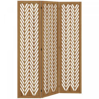 HOMCOM 3 Panel Room Divider, 5.6ft Tall Folding Privacy Screen, Light Brown