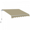 8'x7' Manual Retractable Sun Shade Patio Awning Canopy Shelter, Khaki