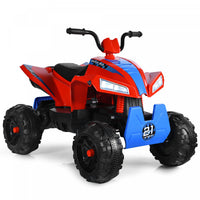 Costway Kids Ride On Atv 4 Wheeler Quad Spring Suspension W/ Lights&music Red