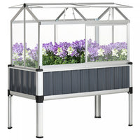 Outsunny Raised Garden Bed W/ Plastic Greenhouse, 45