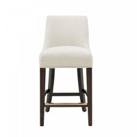 Beever Modern Wood Chenille Counter Stool in Cream 