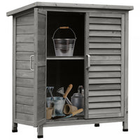 Outsunny Garden Shed Wooden Garden Storage Shed 2 Door Unit Solid Fir Wood Garage Tool Organisation 