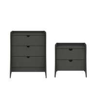 Coney Mid-Century Modern 2-Piece Dresser Set in Charcoal Gray 