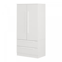 Acapella Wardrobe Armoire With Doors And Drawers - Pure White 
