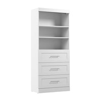 Bestar Pur 36 W Closet Organizer with Drawers - White