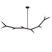 Dainolite Morgan 8 Light Horizontal Pendant Matte Black Finish Lamp