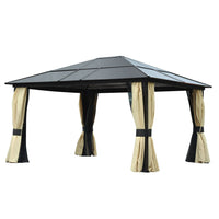 Outsunny 12' X 14' Hardtop Gazebo, Outdoor Gazebo Canopy Sun Shelter Waterproof With Aluminum Frame,