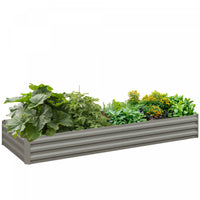 Outsunny 8 X 3 X 1ft Galvanized Raised Garden Bed, Metal Elevated Planter Box, Easy Diy And Cleaning