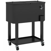 Outsunny 60qt Rolling Patio Cooler Cart, Portable Outdoor Cooler, Black