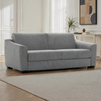 Luca 78 in. Fabric Euro Sofa Bed with Memory Foam Mattress - Grey 