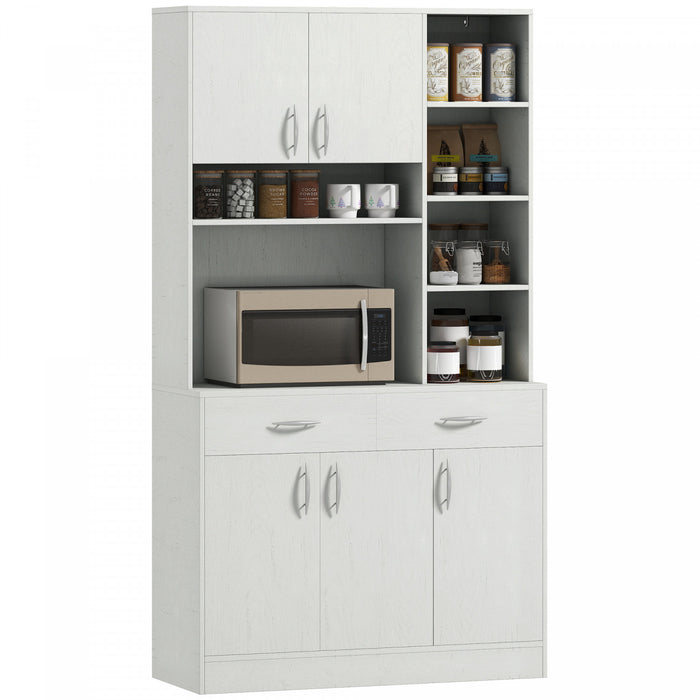 HOMCOM 71\" Kitchen Hutch with Storage Cabinet, Modern Buffet with Hutch