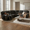 Rocco 6-Piece Leather Match Power Reclining Sectional with Adjustable Headrests and Storage Console - Espresso | Rocco Sectionnel inclinable motorise 6 pieces en similicuir avec appuie-tetes reglables et console de rangement - Espresso