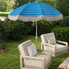 Goplus 6.5 FT Outdoor Fringe Patio Umbrella with Carrying Bag Push Button Tilt for Garden Navy